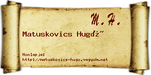 Matuskovics Hugó névjegykártya